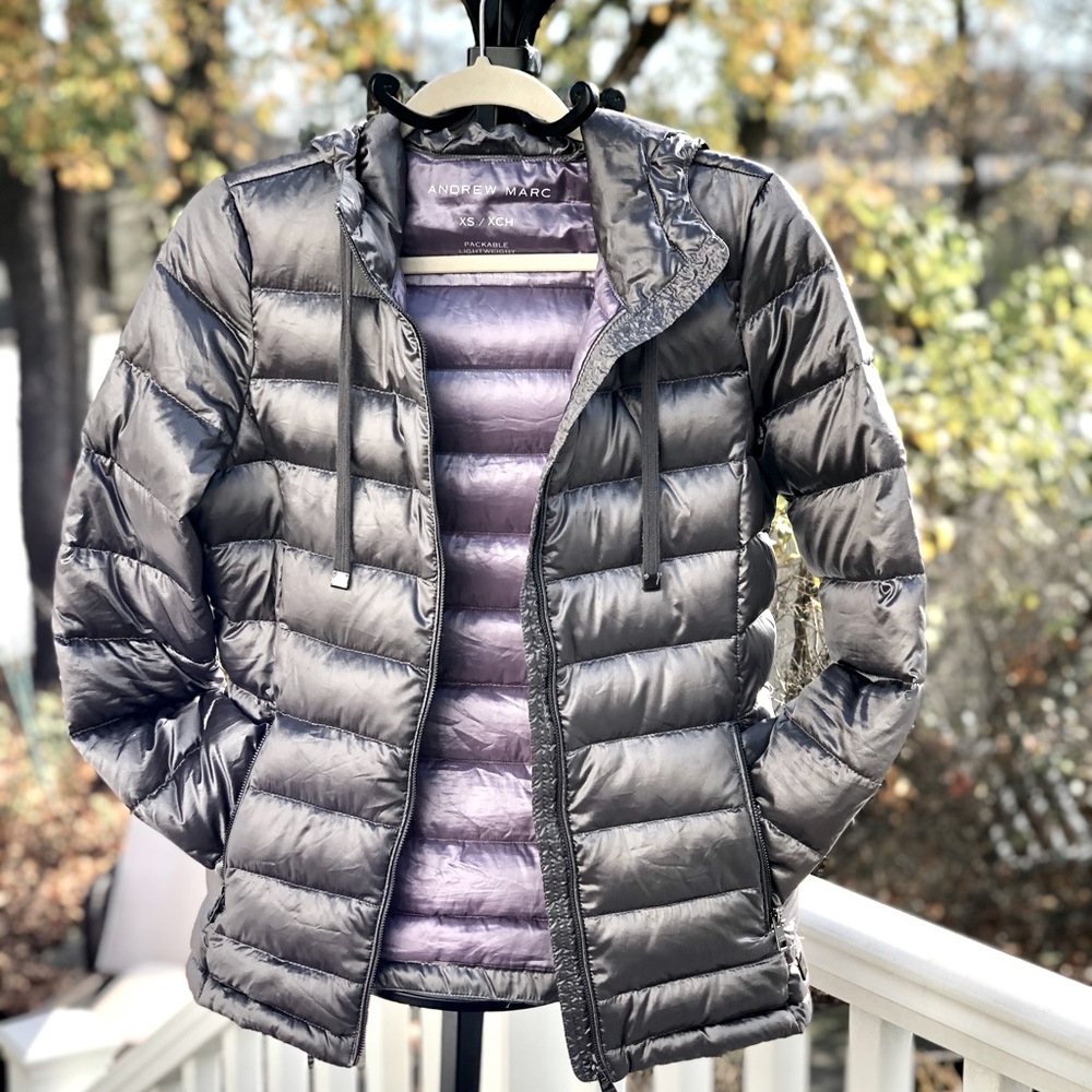 Andrew Marc Packable Puffer Coat - Picture 3 of 13